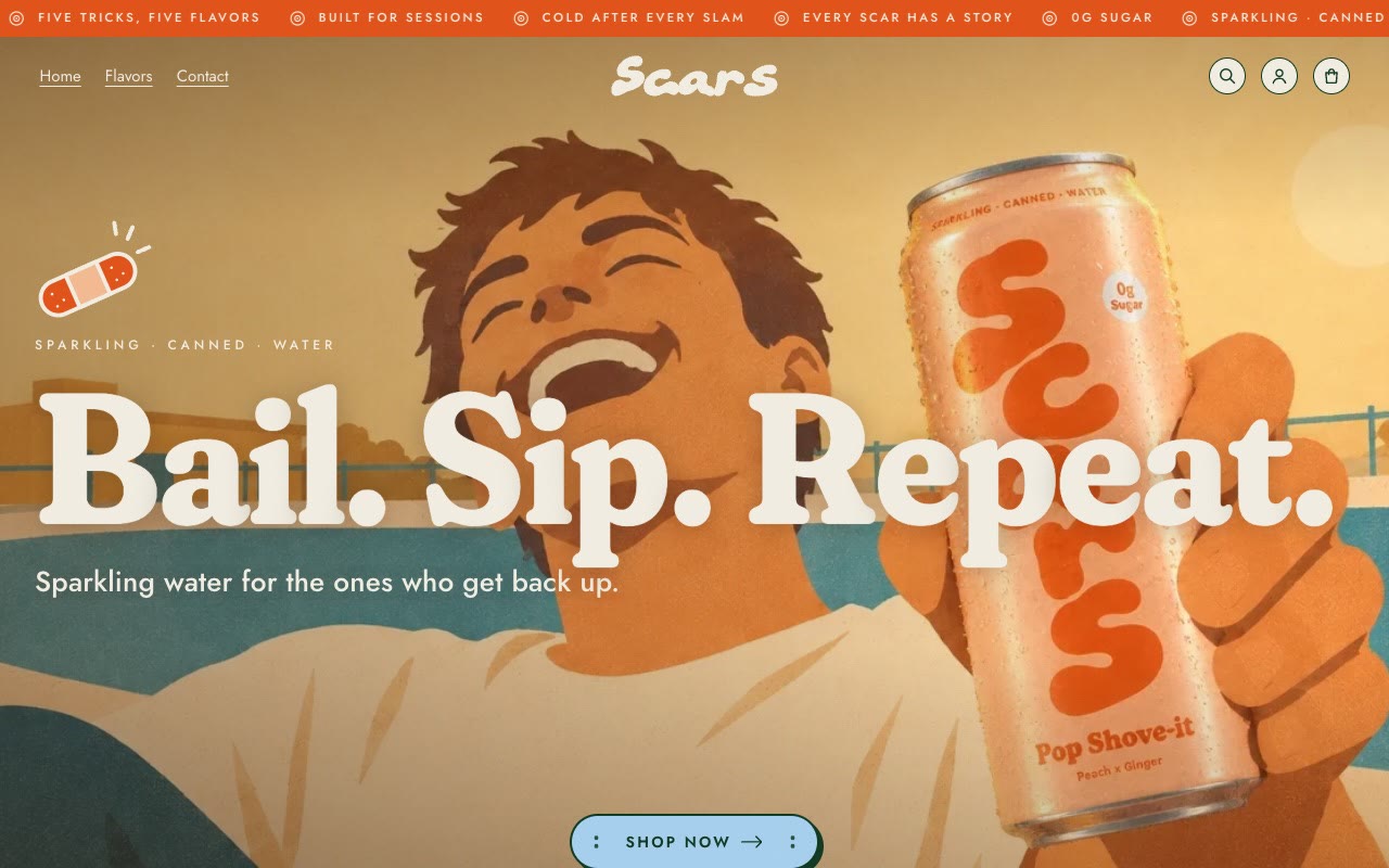 Website von Scars Sparkling